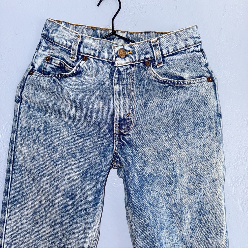 Levi’s 705 80s Acid Wash Orange Tab Jeans Size 28/26” - Picture 3 of 11
